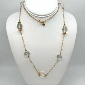 J. Crew Clear Beads and Rondelle Necklace